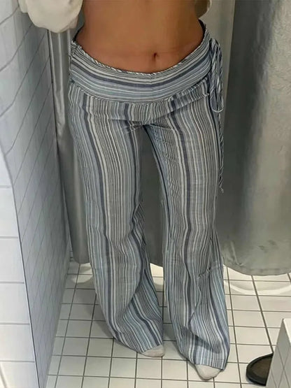 Boho Pallazzo Pants, Adjustable Waist, Wrap Pants, Loose, Floor Length