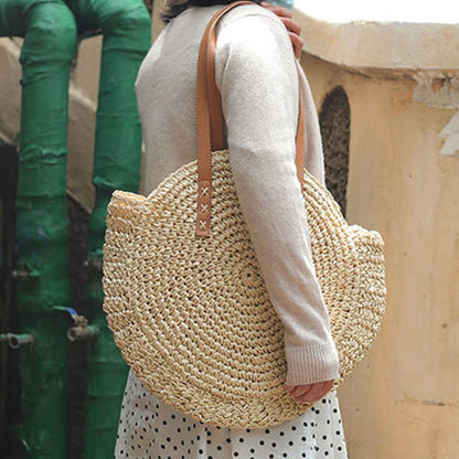 Boho Crossbody Bags, Round Shoulder Purse, Faux Leather Strap. In 7 Colors, Designs, and Sizes