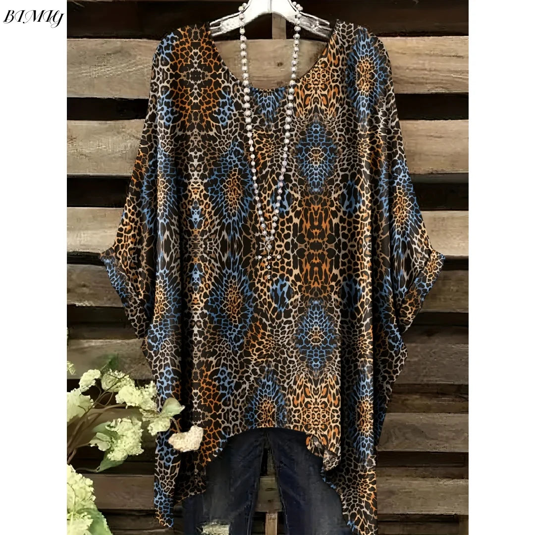 30 Different Style Bohemian Floral Tunics Plus Size to 3XL, 30 Vibrant Colors, Open Round Neck, Hankie Hem, Loose baggy sleeves