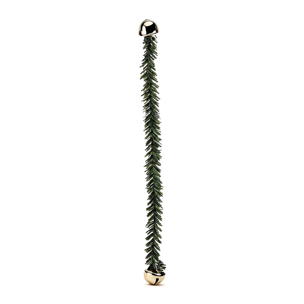 10Pcs 30CM/11.8inch Christmas Bendable Pine Needle Twist Ties with Jingle Bells,  for Wreath Stair Railing Mantel Holiday Decor
