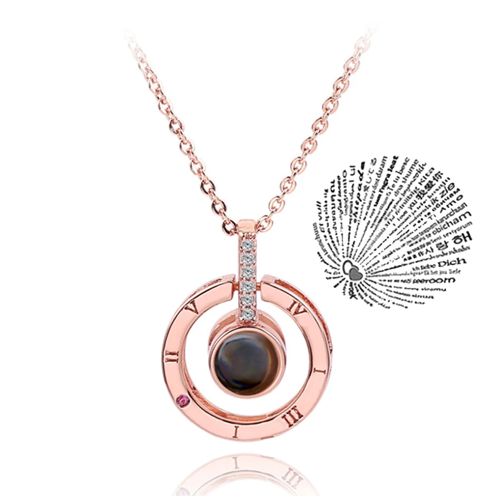100 Languages I Love You Projection Pendant. In 33 different designs