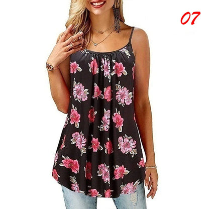 7 Designs up to 4XL Boho Tank Tops Printed Cami Casual Loose
