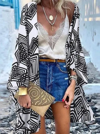 Women's Boho Blouse Cardigan Top, Casual Cover-Up in 12 designs
