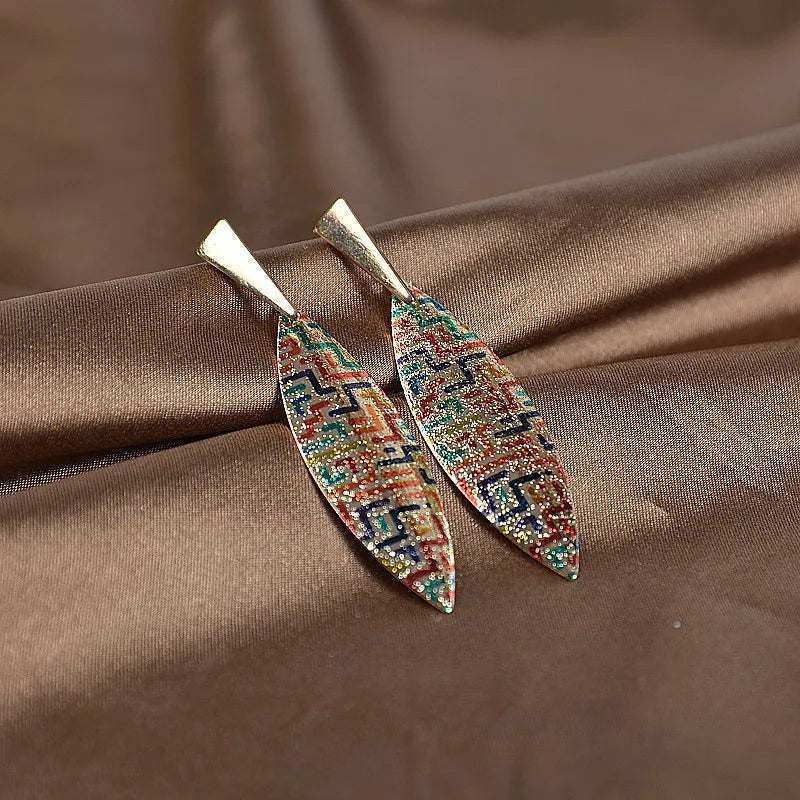 Bohemian Alloy Earrings Metal Tassel Ethnic Style Earrings