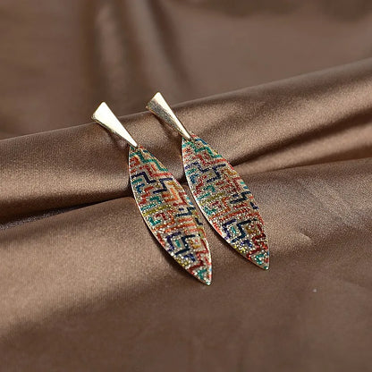 Bohemian Alloy Earrings Metal Tassel Ethnic Style Earrings