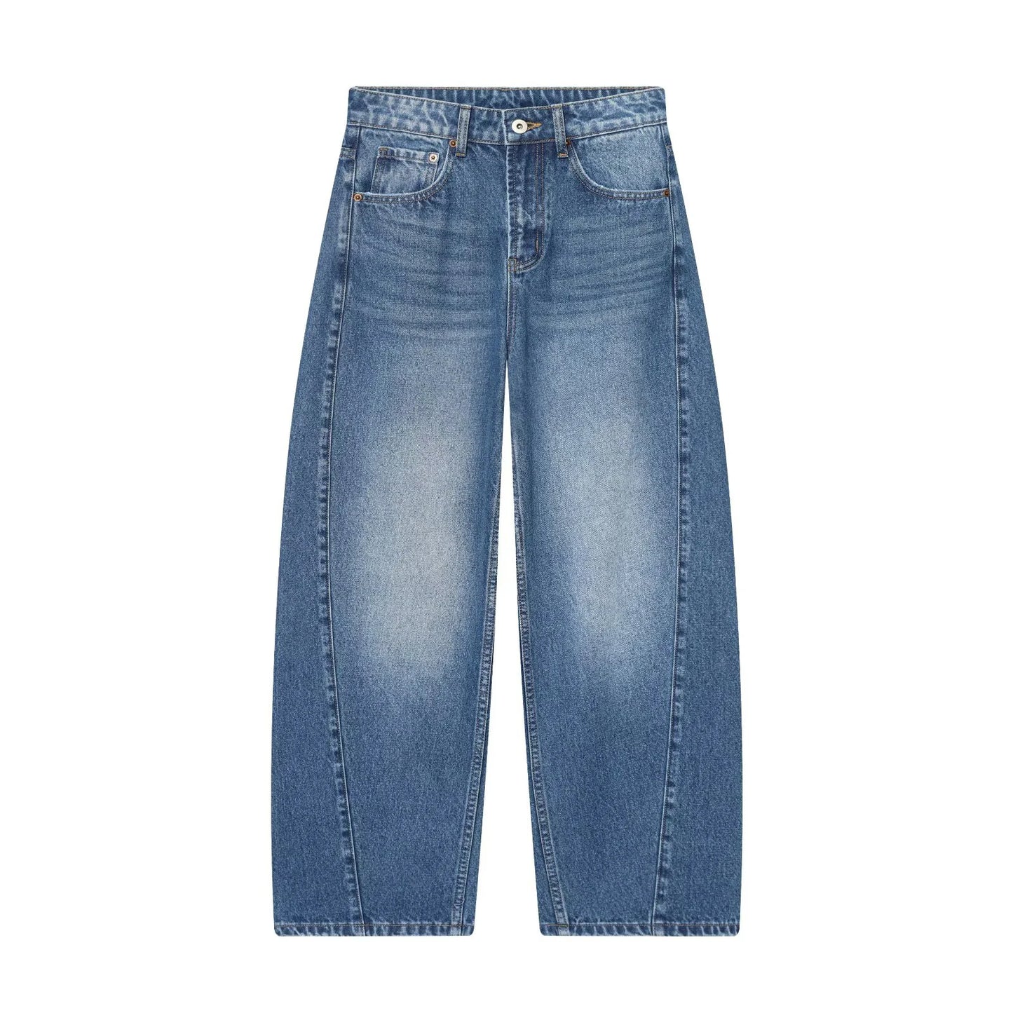 Vintage Mid-waist wide-leg worn look jeans