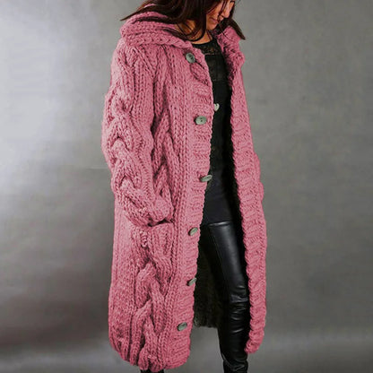 15 Colors, Oversized S-5XL Women Loose Knitted Sweaters, Thick Long Sleeve, Pocket, Buttons