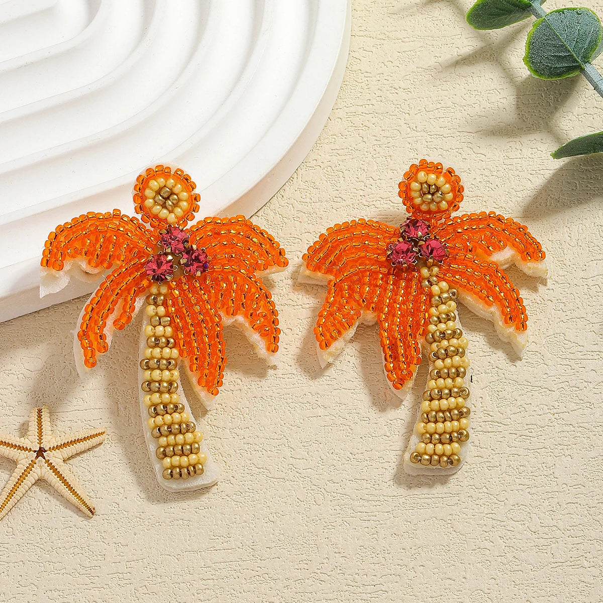 Fun Bohemian Handmade Beaded Coconut Trees and Cactus