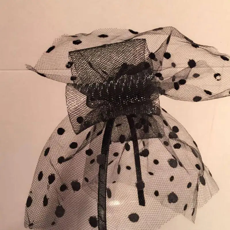 Vintage Tea Party Hat Ultra-Large Polka Dot Bowknot Headband