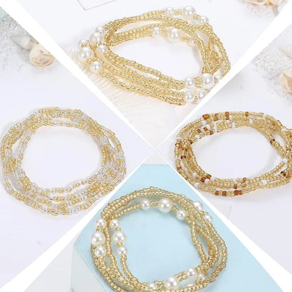 3 Piece Set of Waist Beads for low-rise pants or bikini wear. 10 different set colors to choose from
