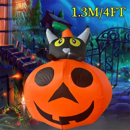 Halloween Inflatable Archway Built-in LED Light Pumpkin Prop Outdoor Decoration