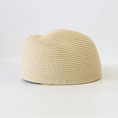 Straw Pillbox Hat  in 4 colors