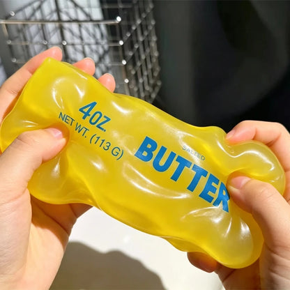 Moldable Butter Stick Squishy Toy, Vaseline Filled Stress Relief Butter Cheese Bar Fidget Toy Decompression Vent Toy