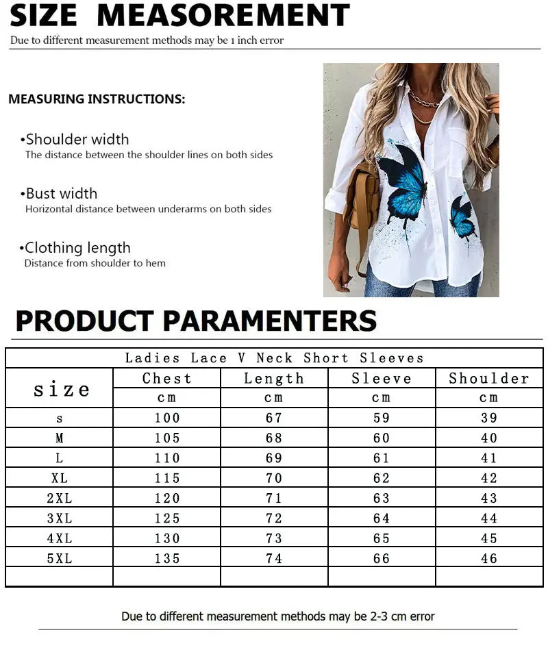 Women'S Shirts Sizes to 3XL Floral Print Button-Up Plus-Size Casual