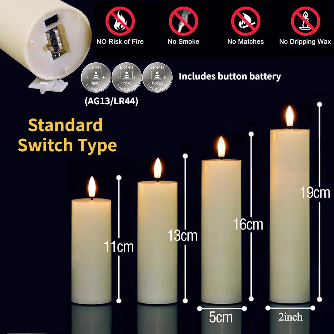 Remote Control LED Pillar Candles With Battery Electronic Candle Lights (Bulk orders up to 160 available)