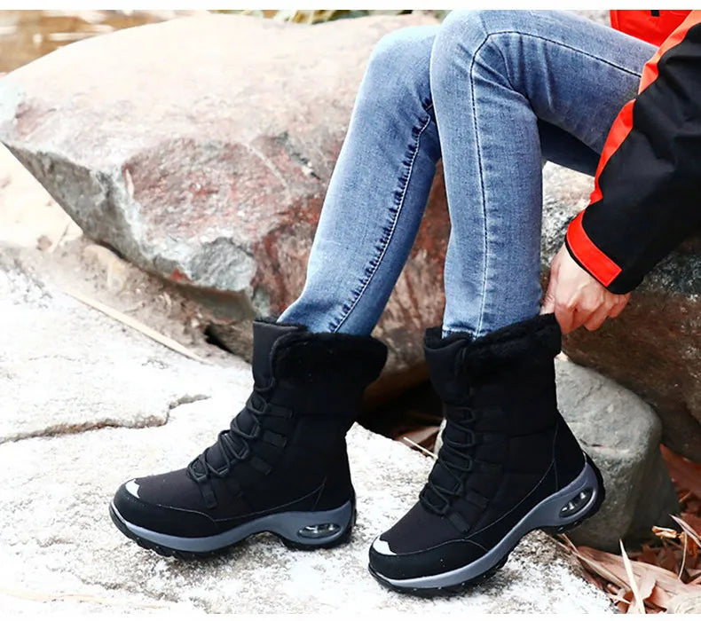 Thicken non-slip warm snow boots, large sizes, cold-resistant, high-top cotton lining