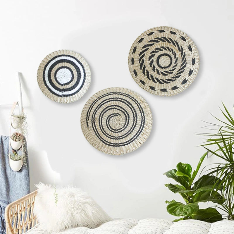 Boho Hand Woven Wall Basket Hanging, Decorative, Rustic, and unique in any room