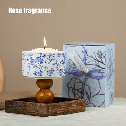 Scented Candles in Jars with Wooden Wick Decorative Aromatic Candles