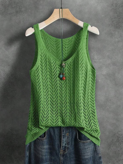 Solid Color Knit Tank Top Suitable for Denim Jeans. 5 unique colors