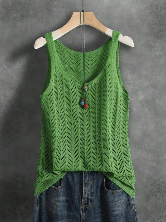 Solid Color Knit Tank Top Suitable for Denim Jeans. 5 unique colors