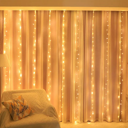 11 Colors of 3/6M USB LED Curtain 8 Modes Remote Control String Lights  Fairy Garland Lights