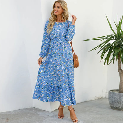 Bohemian Casual Full Sleeve High Waisted Maxi Dress. 20 different designs. S,M, L, XL