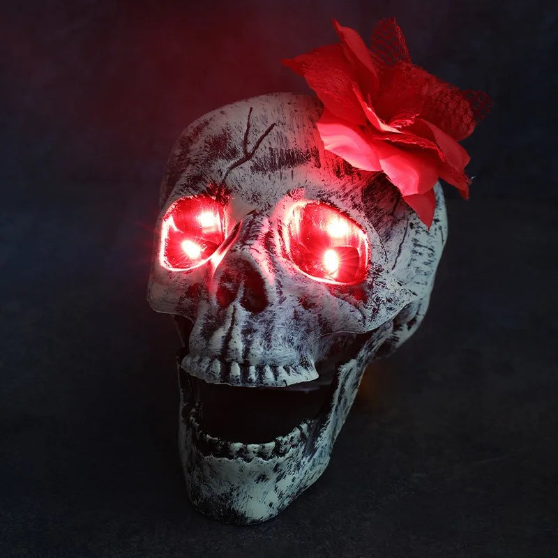 Halloween LED Glowing Skeleton Eyes with Timer, Light Up Props