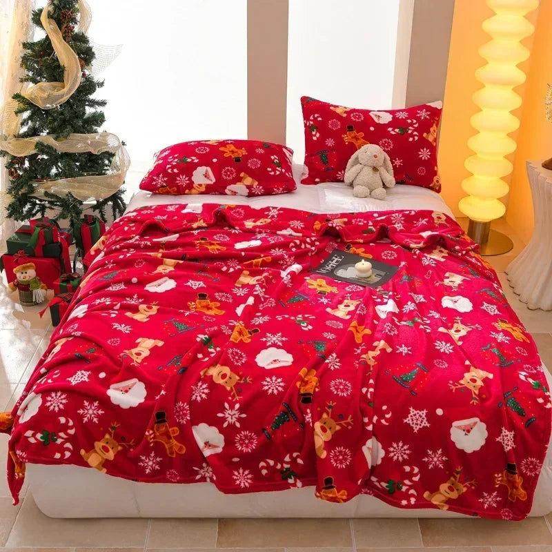 Christmas Flannel Throw Blanket in Various Sizes and Prints