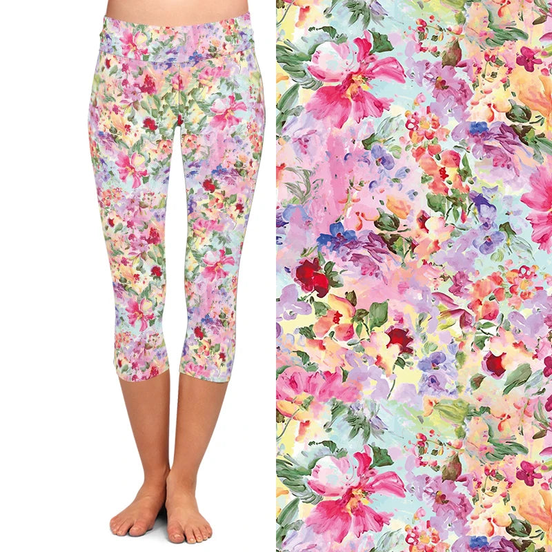 Mid Calf Capri Leggings Up to 3XL