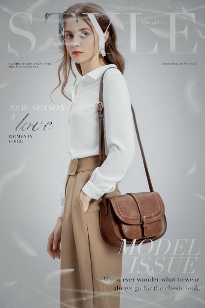 Boho Crossbody Bags, Saddle Shoulder Purse, Faux Leather Strap. In 7 Colors