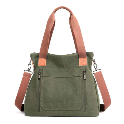 Versatile Handbag Large Capacity Canvas Casual Shoulder Crossbody Bag
