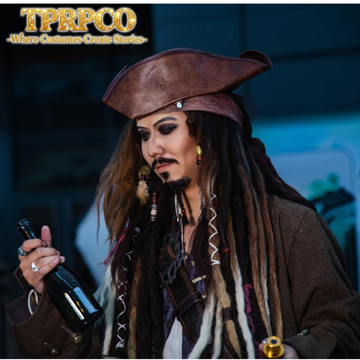 Pirate Captain Jack Sparrow Wig and Hat, Pirates of the Caribbean Cosplay Accessories