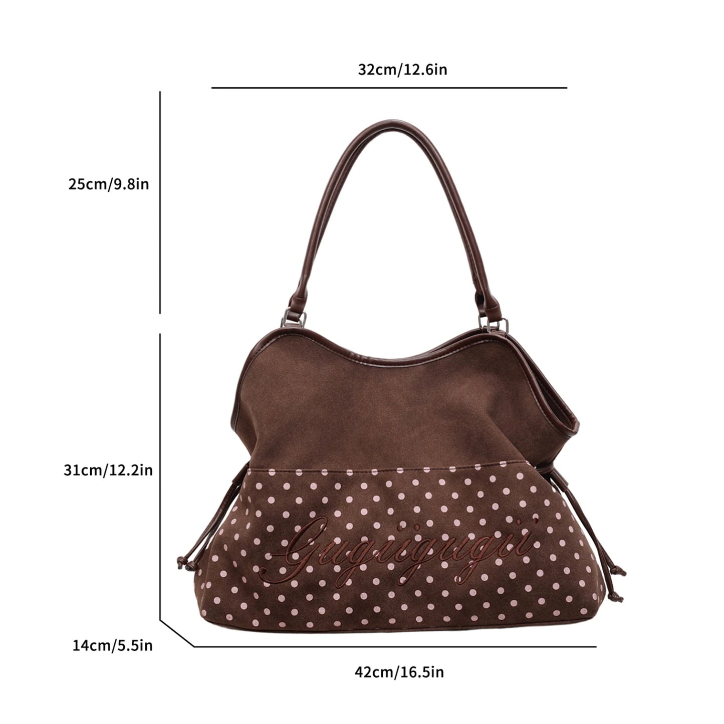 Shoulder Bag Half  Polka Dot Handbag Versatile Tote Bags 5 Designs