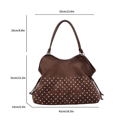 Shoulder Bag Half  Polka Dot Handbag Versatile Tote Bags 5 Designs