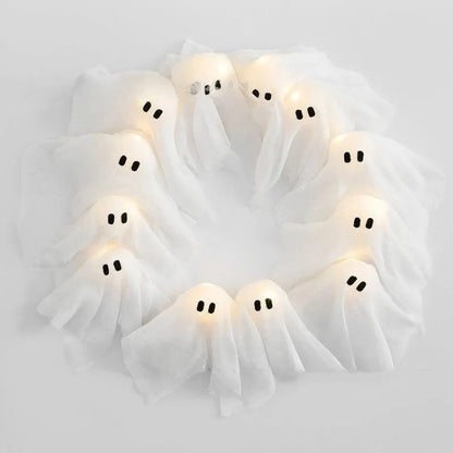 Lit Ghosts Wreath Great for decorating Doors or Windows
