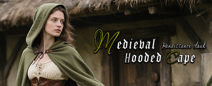 Medieval Hooded Linen Cloak, Renaissance Cape With Hood - Cloak Only in Various Colors