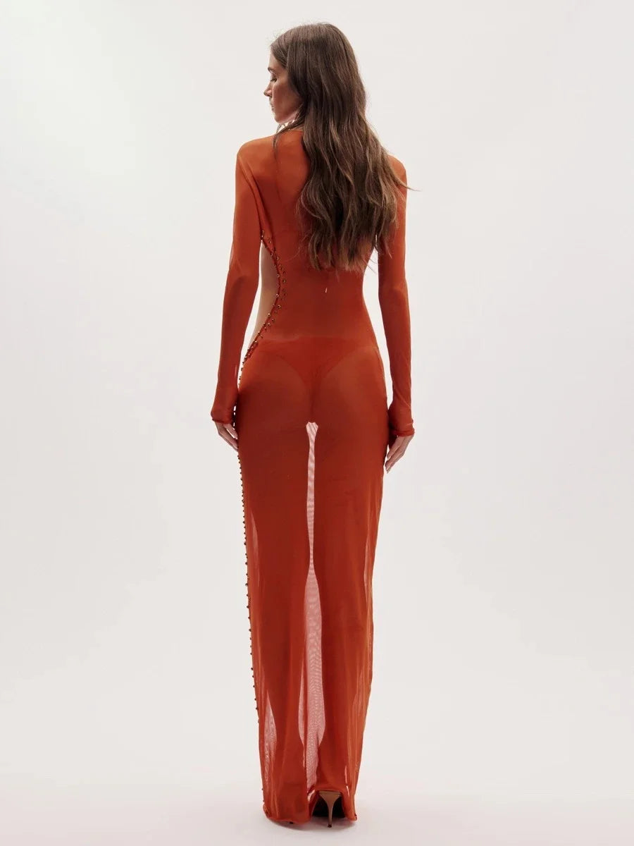 3 Pieces Bikini Sets Riveted Hollowed Out Beach Cover up