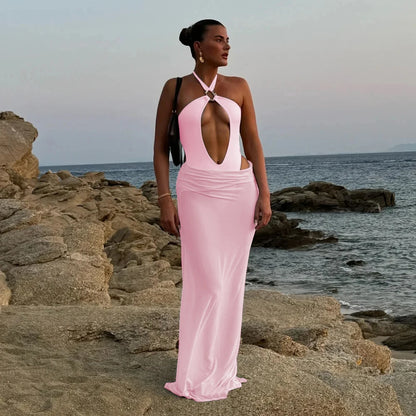 Two Pieces Hollowed Out Swimsuit With Long Skirt Cover Up