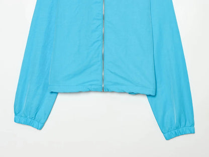 Standing Collar Long Sleeve Pocket Zipper Multifunctional Everyday Lightweight Jacket