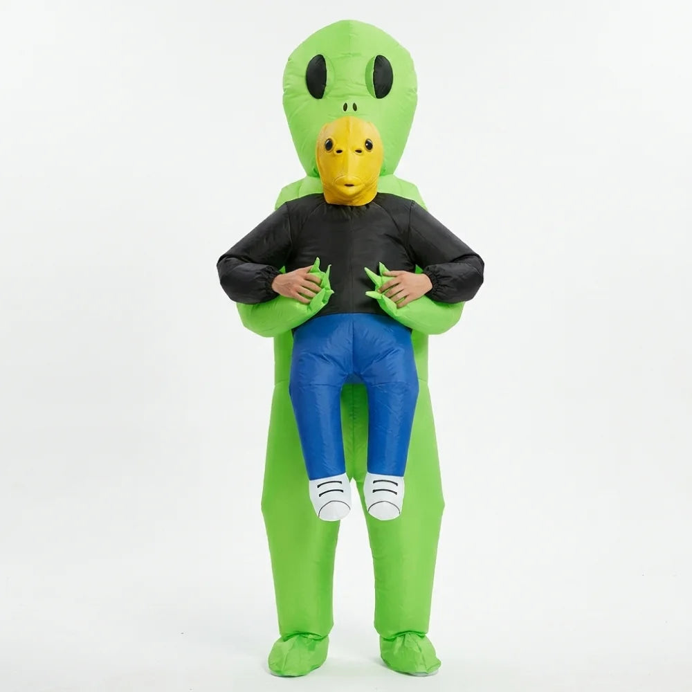 Inflatable Alien Costume With Fish Head Mask Funny Halloween Cosplay Suit For Adults