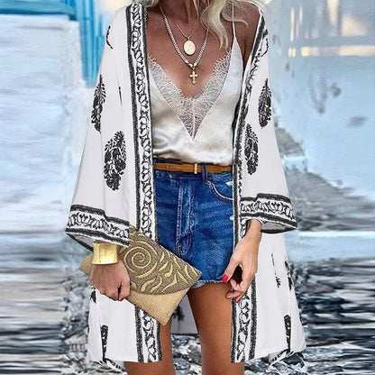 Women's Boho Blouse Cardigan Top, Casual Cover-Up in 12 designs