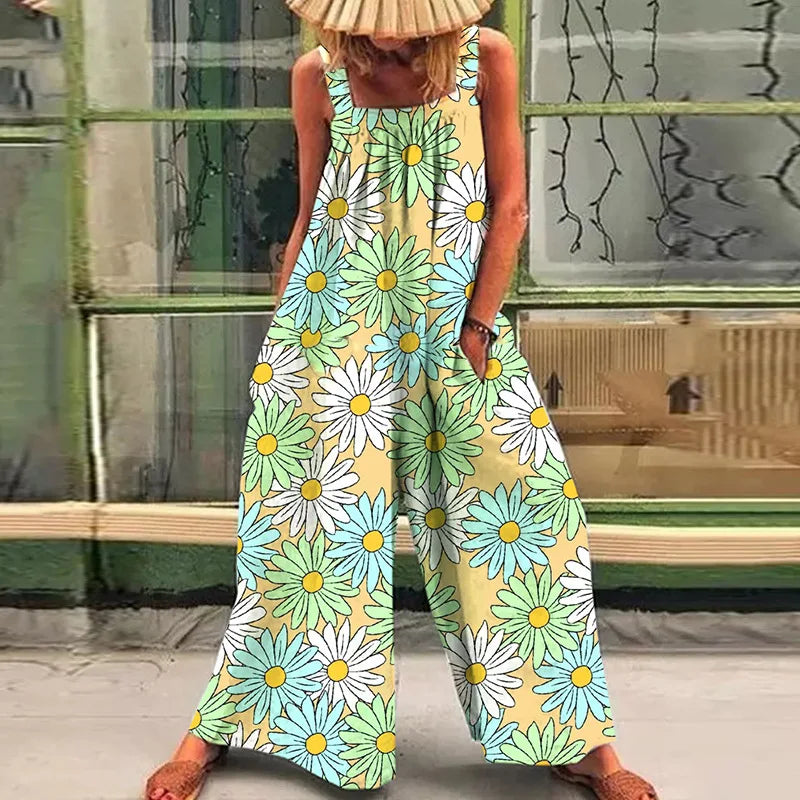 Loose casual tank-top jumpsuit wide-legs