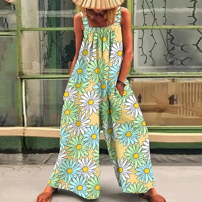 Loose casual tank-top jumpsuit wide-legs