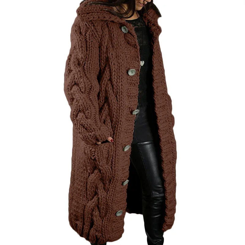 15 Colors, Oversized S-5XL Women Loose Knitted Sweaters, Thick Long Sleeve, Pocket, Buttons