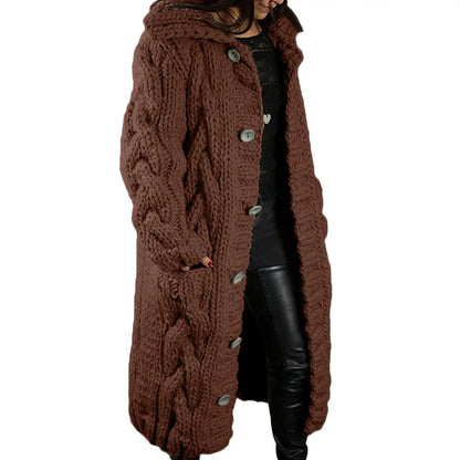 15 Colors, Oversized S-5XL Women Loose Knitted Sweaters, Thick Long Sleeve, Pocket, Buttons