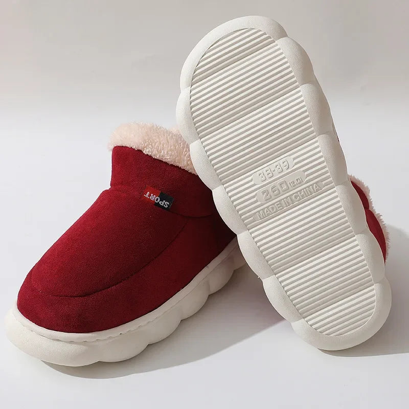 Casual House Shoes For  Indoors or Outdoors, Warm Cotton Plush Padded Slippers