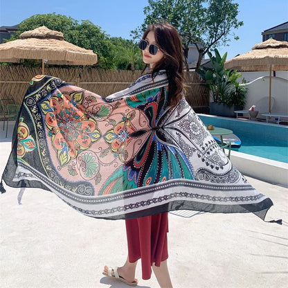 90x180cm 9 Styles Print Bohemian Sarong Wrap Long Scarf