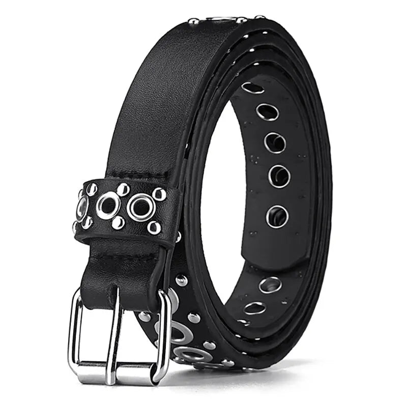 Punk Street Trend Circle Riveted Circles Thin Belt  In 7 Colors. 1.1 Inches wide and 43 Inches Long