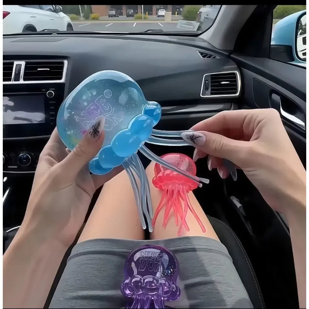 Nee Doh Jellyfish  Squishy Fidget Toy, Water Sensory Soft Jelly Squeeze, Stress Relief  and Hand Exerciser