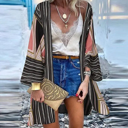 Women's Boho Blouse Cardigan Top, Casual Cover-Up in 12 designs